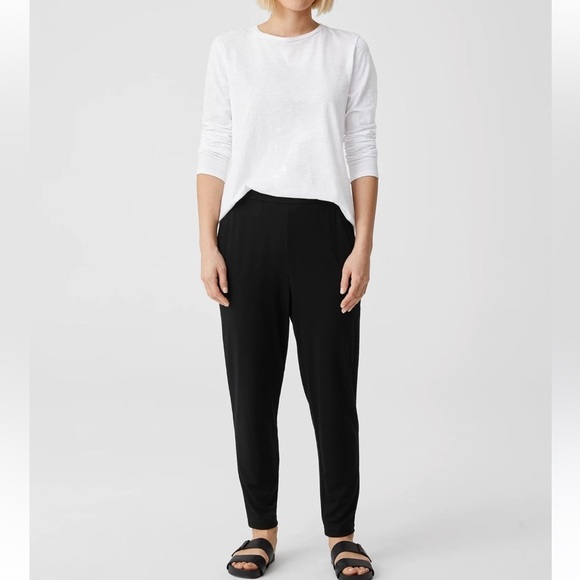 Eileen Fisher System Viscose Jersey Easy Pant Size L/G - Picture 1 of 12